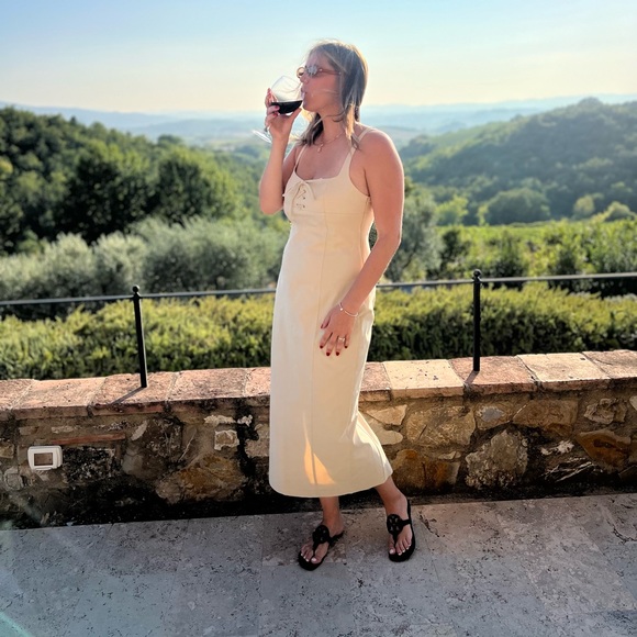 Zara Cream Lace-Up Dress - Picture 6 of 6